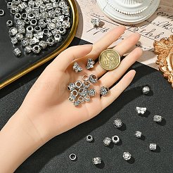 100Pcs 10 Styles Tibetan Style Alloy European Beads&nbsp;TIBE-YW0001-94