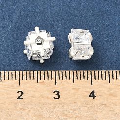 Brass Pave Cubic Zirconia Beads&nbsp;KK-H532-21C-S