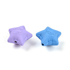 Rubberized Style Acrylic Beads&nbsp;SACR-N018-15
