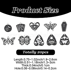 20Pcs 10 Styles Alloy Enamel Pendants&nbsp;ENAM-YW0008-58