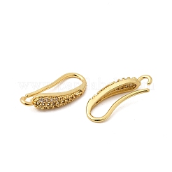 Brass Micro Pave Clear Cubic Zirconia Earring Hooks&nbsp;KK-Z154-12G