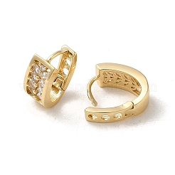 Brass Micro Pave Cubic Zirconia Hoop Earring&nbsp;EJEW-L271-03KCG-01