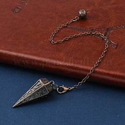 Rack Plating Brass Cone Dowsing Pendulum Pendants&nbsp;AJEW-G064-01