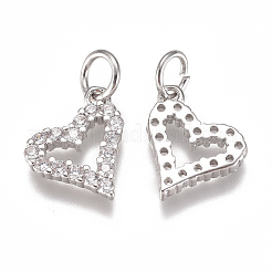 Brass Micro Pave Cubic Zirconia Charms&nbsp;ZIRC-F111-19P