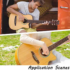 Waterproof PVC Flower Pattern Classical Guitar Sound Hole Ring Mouth Wheel Sticker&nbsp;DIY-WH20058-13A