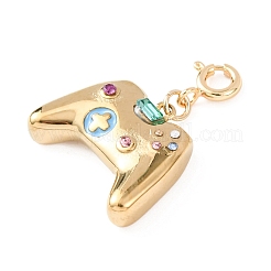 304 Stainless Steel Enamel & Rhinestone Pendant Decorations&nbsp;STAS-D205-08B-G