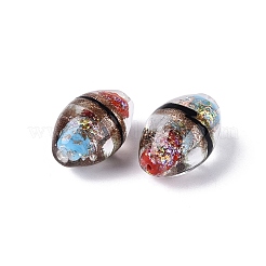 Two Tone Color Handmade Foil Glass Beads&nbsp;FOIL-Q001-01D