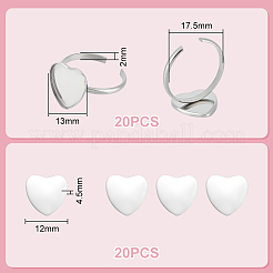DIY Blank Heart Cuff Ring Making Kit&nbsp;FIND-UN0002-92