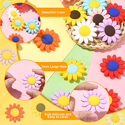20Pcs 10 Colors Food Grade Eco-Friendly Silicone Focal Beads&nbsp;SIL-CJ0001-12