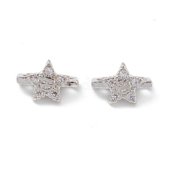Rack Plating Brass Pave Cubic Zirconia Slide Charms&nbsp;KK-G464-02P