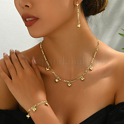 Sweetheart Brass Heart Design Jewelry Set for Date Night and Everyday Wear&nbsp;QJ5071
