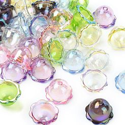35Pcs 7 Colors UV Plating Acrylic Bead Caps&nbsp;OACR-CJ0002-36