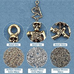 180Pcs 3 Style Punk Alloy Pendants&nbsp;FIND-FH0001-23