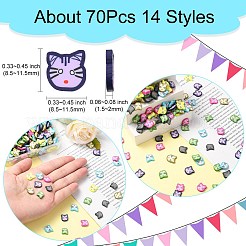 105g 7 Colors Handmade Polymer Clay Cabochons&nbsp;CLAY-CJ0001-65