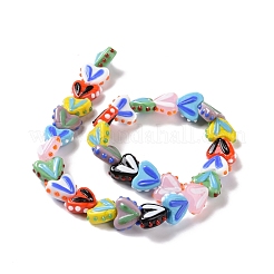 Heart Handmade Lampwork Beads Strands&nbsp;LAMP-G150-01B