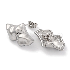 Non-Tarnish Leaf 304 Stainless Steel Stud Earrings&nbsp;EJEW-H013-32P