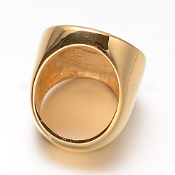 Fancy Style Ion Plating(IP) 316 Surgical Stainless Steel Shell Wide Band Finger Rings&nbsp;RJEW-F045-11A-19mm