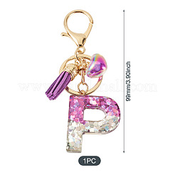 Alloy Resin Heart Keychains&nbsp;KEYC-TADJ0002-01G-P
