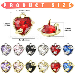 12Pcs 6 Colors Alloy Glass Charms&nbsp;FIND-YW0011-33G