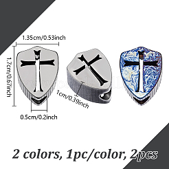 2Pcs 2 Colors Titanium Alloy Knife Beads for Lanyard Pendant&nbsp;FIND-NB0007-09