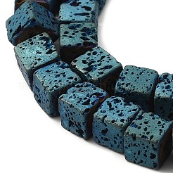 Electroplated Natural Lava Rock Beads Strands&nbsp;G-Q1009-B01-01