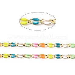 Brass Enamel Curb Chains&nbsp;CHC-C003-13G-01