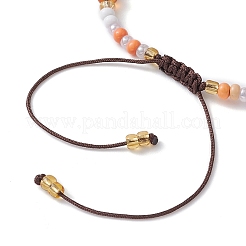 Natural Mixed Gemstone & Glass Seed Braided Bead Bracelet&nbsp;BJEW-JB09530