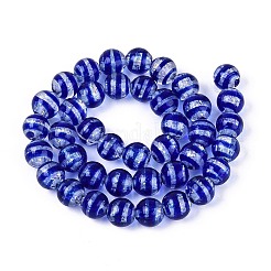 Handmade Foil Glass Beads Strands&nbsp;FOIL-N033-05B
