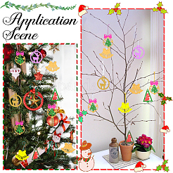 4 Sets 4 Styles Christmas Unfinished Wood Pendant Decorations&nbsp;WOOD-SC0001-87