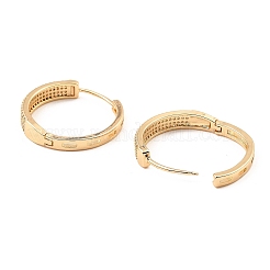 Brass Cubic Zirconia Hoop Earrings&nbsp;EJEW-D078-21KCG