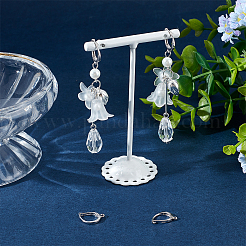 Anti-Tarnish 2 Pairs Rhodium Plated 925 Sterling Silver Hoop Earring Findings&nbsp;STER-BBC0005-98