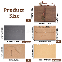 Rectangle Imitation Leather with Alloy Scrapbook DIY Binder Photo Album&nbsp;AJEW-WH20006-475A