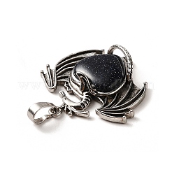 Synthetic Blue Goldstone Heart Pendants&nbsp;KK-K331-01AS-19
