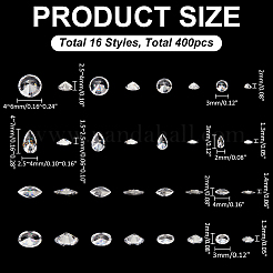 16 Styles Cubic Zirconia Cabochons&nbsp;ZIRC-ME0001-05