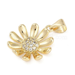 Rack Plating Brass Micro Pave Cubic Zirconia Pendants&nbsp;KK-H509-24G