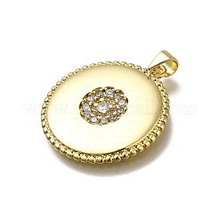Brass Micro Pave Cubic Zirconia Pendants&nbsp;KK-C090-14G