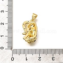 Rack Plating Brass Micro Pave Cubic Zirconia Pendants&nbsp;KK-L226-052G-01