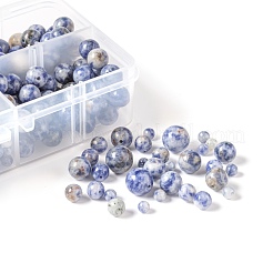 340Pcs 4 Sizes Natural Blue Spot Jasper Beads&nbsp;G-LS0001-17