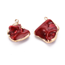 Electroplate Freshwater Shell Pendants&nbsp;SHEL-T018-12G-07