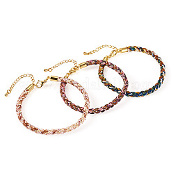 3Pcs 3 Colors 4MM Braided Nylon Cord Bracelets&nbsp;FIND-TA0009-40A