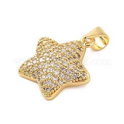Brass Micro Pave Cubic Zirconia Pendants&nbsp;KK-A228-03G