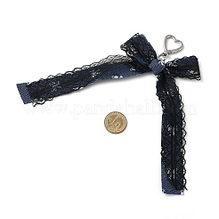 2Pcs 2 Colors Bowknot Polyester Lace Ribbon Pendant Decorations&nbsp;HJEW-JM04338