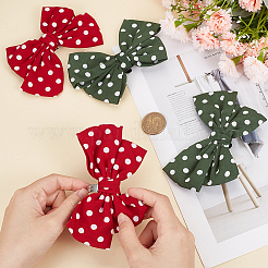 4Pcs 2 Colors Retro Polka Dot Pattern Polyester Bowknot Shoe Decorations&nbsp;FIND-GF0005-02