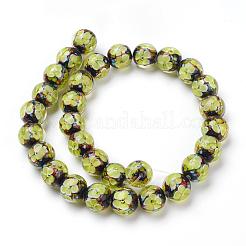 Handmade Inner Flower Lampwork Beads Strands&nbsp;LAMP-L072-B01