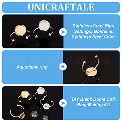 DIY Blank Dome Cuff Ring Making Kit&nbsp;DIY-UN0005-18