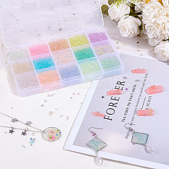 195G 15 Colors Glass DIY Nail Art Decoration Mini Glass Beads&nbsp;GLAA-OC0001-49