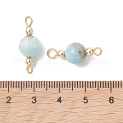 Natural Larimar Round Beaded Connector Charms&nbsp;PALLOY-JF05254