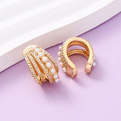 Multilayer C-Shaped Brass Micro Pave Clear Cubic Zirconia Cuff Earrings&nbsp;EJEW-Z127-02G