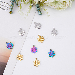 18Pcs 3 Colors 201 Stainless Steel Pendants&nbsp;STAS-DC0013-92