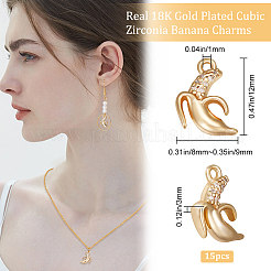 15Pcs Brass Micro Pave Clear Cubic Zirconia Charms&nbsp;KK-BBC0007-88